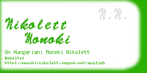 nikolett monoki business card